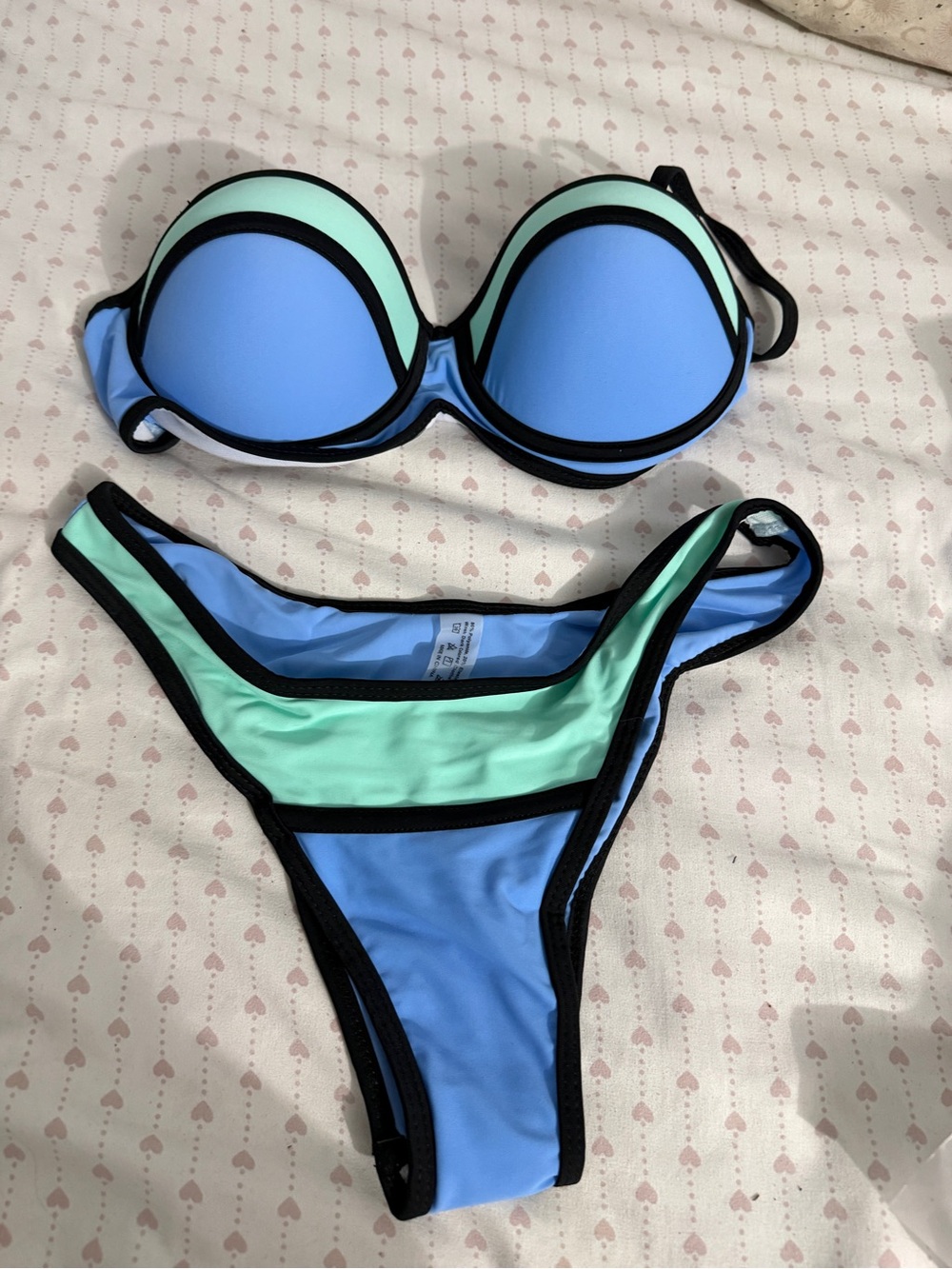 Two-Tone Blue & Mint Bikini Swimsuit